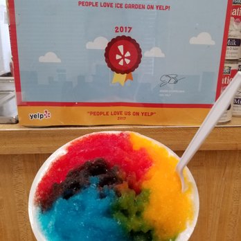 Ice Garden - Rainbow shave ice #13...ice cream underneath - Desserts Near Me - Aiea, Hawaii