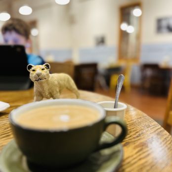 The Sisters Restaurant - a cup of coffee and a toy bear - Sandwiches Near Me - Everett, Washington