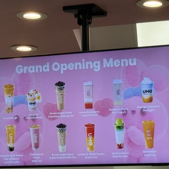 UMe - Grand opening menu - Bubble Tea Near Me - San Mateo, California UMe - Grand opening menu - Bubble Tea Near Me - San Mateo, California
