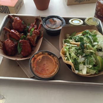 Chi'Lantro - This photo shows 6 k pops and two small pork tacos with a drink for $23 - Asian Fusion Near Me - Austin, Texas Chi'Lantro - This photo shows 6 k pops and two small pork tacos with a drink for $23 - Asian Fusion Near Me - Austin, Texas