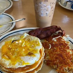 The "you can't go wrong with this" breakfast: The PANCAKE COMBO.