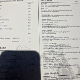 Coctail Menu Coctail Menu