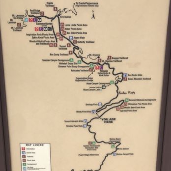 Mount Lemmon - The complete route with key stops called out. - Hiking Near Me - Tucson, Arizona Mount Lemmon - The complete route with key stops called out. - Hiking Near Me - Tucson, Arizona