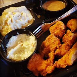 Nashville bites with medium heat, mashed potatoes & gravy, coleslaw. They say their containers are dishwasher and microwave safe also. Nashville bites with medium heat, mashed potatoes & gravy, coleslaw. They say their containers are dishwasher and microwave safe also.