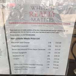 When It Really Matters - Catering Menu