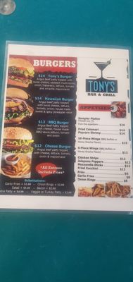Menu photo 3 Tony's Bar and Grill Antioch, CA Menu photo 3 Tony's Bar and Grill Antioch, CA