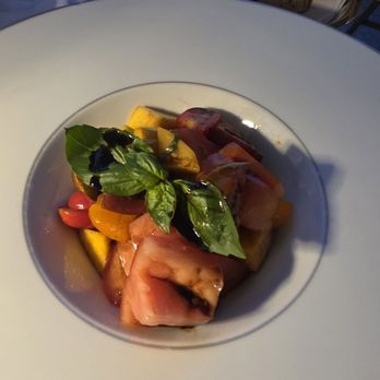 Giacomo Arengario - Peach tomato salad - Italian Near Me - Milan, Michigan