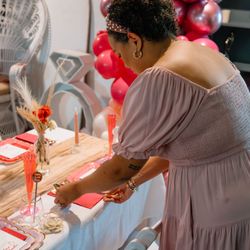 Shades of pink bridal shower designed, decorated, and hosted by Simmons Sentiments.