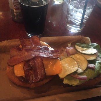 44 Canteen - Double bacon cheeseburger with the Rock Bridge stout. - New American Near Me - Columbia, Missouri