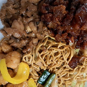 Panda Express - Combo with mushroom chicken, Beijing beef, sesame chicken and mein. I ate most of the sesame chicken prior to pic. Couldn't resist. - Chinese Near Me - Las Vegas, Nevada Panda Express - Combo with mushroom chicken, Beijing beef, sesame chicken and mein. I ate most of the sesame chicken prior to pic. Couldn't resist. - Chinese Near Me - Las Vegas, Nevada