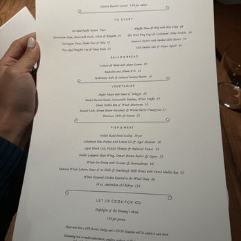 Angler - Menu - Seafood Near Me - San Francisco, California