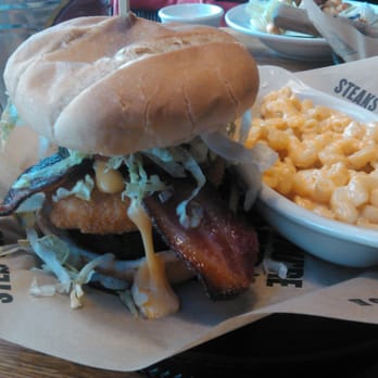 Logan's Roadhouse - Fried cheese and bacon burger. - Steakhouses Near Me - Chico, California Logan's Roadhouse - Fried cheese and bacon burger. - Steakhouses Near Me - Chico, California
