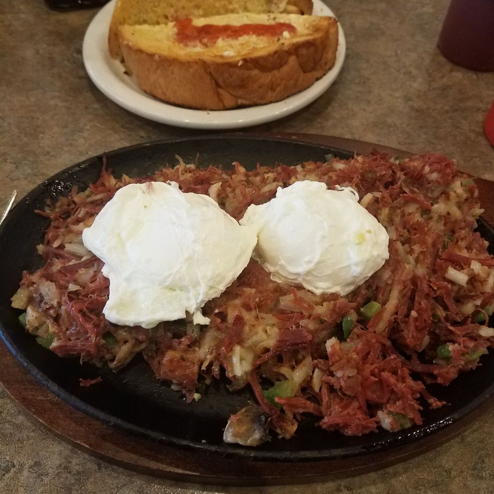 Sassy Onion State Street - Corn Beef Hash with two pouch eggs & toast - Breakfast & Brunch Near Me - Salem, Oregon Sassy Onion State Street - Corn Beef Hash with two pouch eggs & toast - Breakfast & Brunch Near Me - Salem, Oregon