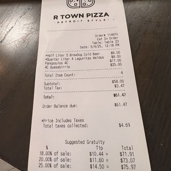 R Town Pizza - Our receipt - Pizza Near Me - Reno, Nevada R Town Pizza - Our receipt - Pizza Near Me - Reno, Nevada