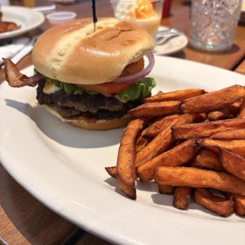 Rike's Burger & Brew - Rike's burger with sweet potato fries - American Near Me - Troy, Alabama Rike's Burger & Brew - Rike's burger with sweet potato fries - American Near Me - Troy, Alabama