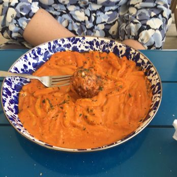 Rosemary And Jeans - Cavatelli in vodka sauce w/meatball - Italian Near Me - Lombard, Illinois Rosemary And Jeans - Cavatelli in vodka sauce w/meatball - Italian Near Me - Lombard, Illinois