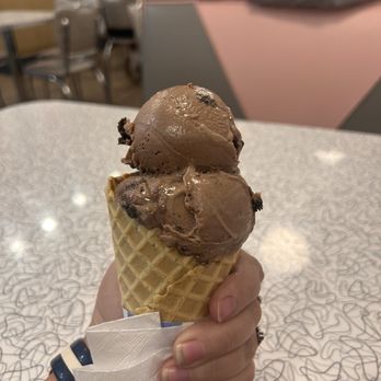 Pav’s Creamery - Waffle cone with death by chocolate ice cream - Ice Cream & Frozen Yogurt Near Me - Cuyahoga Falls, Ohio