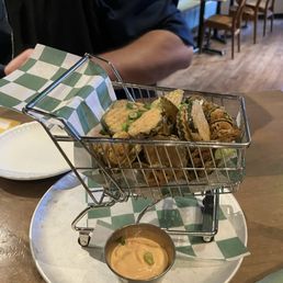Fried pickles and jalapeños