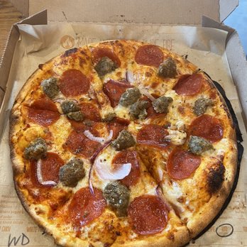 Blaze Pizza - Meat lovers well done, enough for two! - Salad Near Me - Glendora, California Blaze Pizza - Meat lovers well done, enough for two! - Salad Near Me - Glendora, California