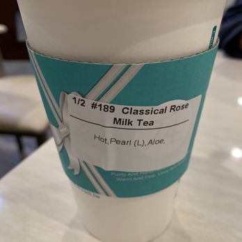T4 Clayton - Hot rose milk tea with aloe and boba. THE best - Bubble Tea Near Me - Concord, California