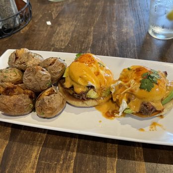 Tanya’s Cafe - Barbacoa Eggs Benedict and Yukon potatoes. - Breakfast & Brunch Near Me - Garland, Texas Tanya’s Cafe - Barbacoa Eggs Benedict and Yukon potatoes. - Breakfast & Brunch Near Me - Garland, Texas