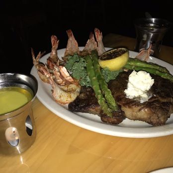 Ishnala - 24 Oz Ribeye, Prawns, Asparagus. Part of a 2 for 1 dinner special. - Steakhouses Near Me - Wisconsin Dells, Wisconsin
