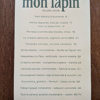 Vin Mon Lapin - July 2026 menu - Wine Bars Near Me - Montreal, Quebec Vin Mon Lapin - July 2026 menu - Wine Bars Near Me - Montreal, Quebec