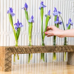 Vault Furniture - Vault Vase: Five Bottle. Made from 2x4 that we salvage from century old Chicago demolition homes.