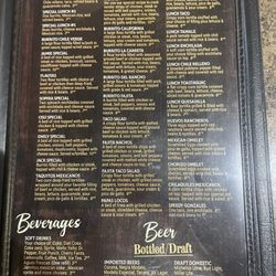 La Carreta Mexican Bar and Grill - Lunch menu Aug. 18, 2025