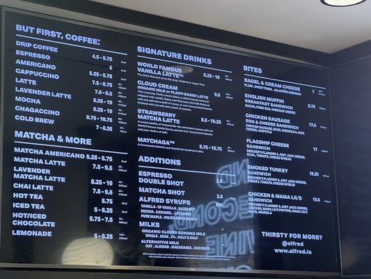 Menu photo 1 Alfred Coffee Los Angeles, CA