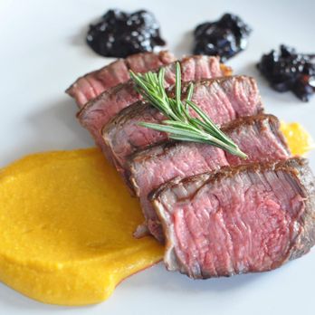 Chef Kelly's Clean Kitchen - Grilled Skirt Steak over Butternut Squash Puree & Huckleberry Reduction - Personal Chefs Near Me Chef Kelly's Clean Kitchen - Grilled Skirt Steak over Butternut Squash Puree & Huckleberry Reduction - Personal Chefs Near Me