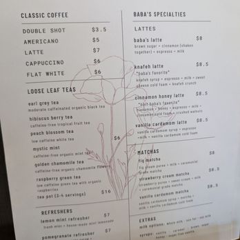 Baba's Coffee Corner - Menu - Coffee & Tea Near Me - Orange, California