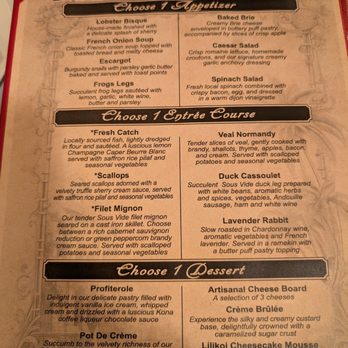 La Bourgogne - Menu - French Near Me - Kailua Kona, Hawaii