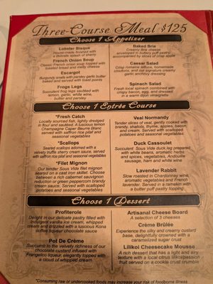 Menu photo 2 La Bourgogne Kailua Kona, HI