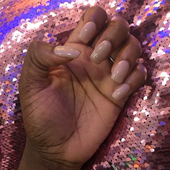 Noire Nail Bar ATL - Gel mood polish. Was originally Cherry Blossom but transformed to nude. - Nail Salons Near Me - Chamblee, Georgia