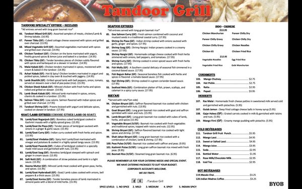 Menu photo 1 Tandoor Grill Easton, PA