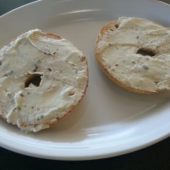 Boardwalk Bagels - Sourdough bagel with chive cream cheese. - Cafes Near Me - Cypress, California