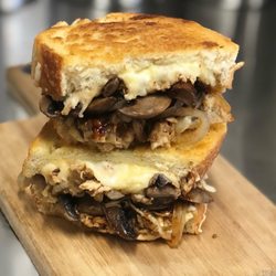 Back Home Restaurant & Catering - Smoked Gouda roasted chicken, Mushroom & onion grilled cheese