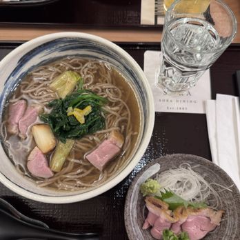 Sora Dining Soba - Duck soba with a side of raw duck - Japanese Near Me - San Francisco, California
