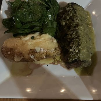 La Contenta Les - Hanger Steak, double baked potato, spinach.  Hanger Steak a La Parrilla - Mexican Near Me - New York, New York