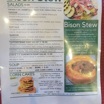 Latchstring Restaurant - Menu #2 - New American Near Me - Lead, South Dakota