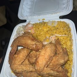 New Century Carry Out & Restaurant - Chicken wings and shrimp fried rice