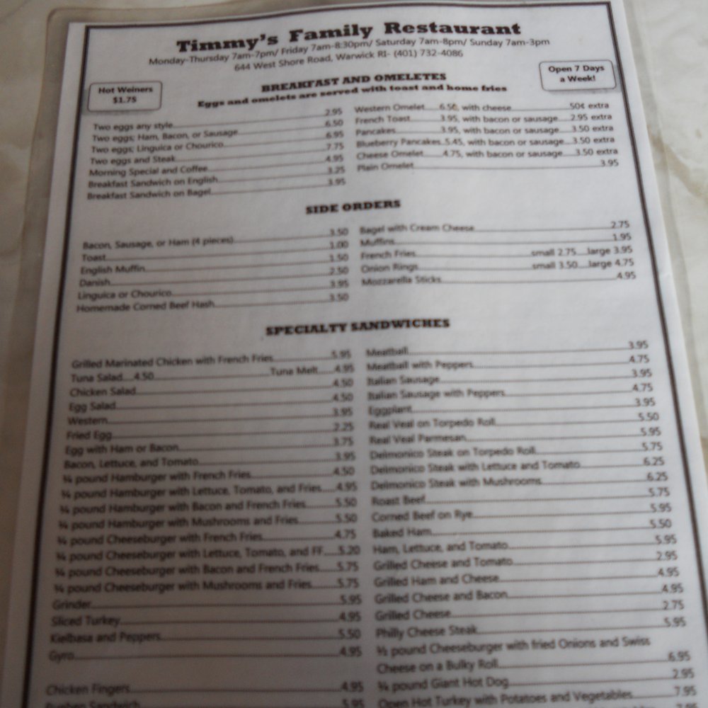 Timmy's Restaurant - Breakfast is cheap. - Breakfast & Brunch Near Me - Warwick, Rhode Island Timmy's Restaurant - Breakfast is cheap. - Breakfast & Brunch Near Me - Warwick, Rhode Island