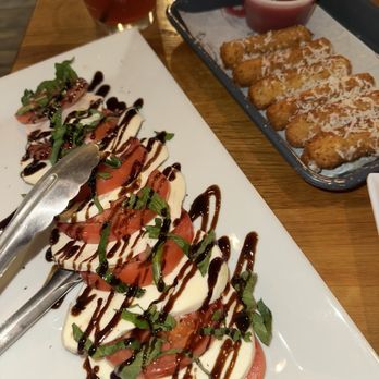 Santucci's Original Square Pizza and Bar - Caprese salad & Fried Mozzarella with homemade house Marinara - Pizza Near Me - Philadelphia, Pennsylvania Santucci's Original Square Pizza and Bar - Caprese salad & Fried Mozzarella with homemade house Marinara - Pizza Near Me - Philadelphia, Pennsylvania