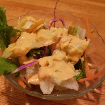 Akai Hana - House salad with ginger dressing - Japanese Near Me - Columbus, Ohio
