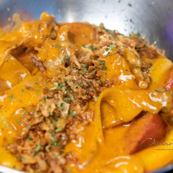 Woojoo Bunsik - Rose Chicken Tteokbokki ($15.99) with wide sweet potato vermicelli (+$3.99) - Korean Near Me - Toronto, Ontario Woojoo Bunsik - Rose Chicken Tteokbokki ($15.99) with wide sweet potato vermicelli (+$3.99) - Korean Near Me - Toronto, Ontario