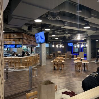 Level Up Bowl & Bistro - Bistro & bar area with Krazy Darts at the back. - Bowling Near Me - Rolling Hills Estates, California