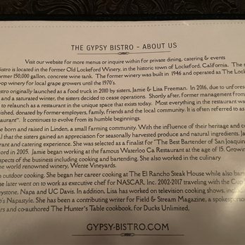 Gypsy Bistro - History - American Near Me - Lockeford, California Gypsy Bistro - History - American Near Me - Lockeford, California
