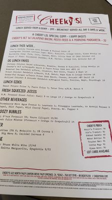 Menu photo 1 Cheeky's Palm Springs, CA