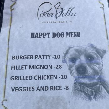 PortaBella - Has a cute dog menu! But the rice has onions in it (known to be toxic to dogs). Please double check with staff before feeding. - Mediterranean Near Me - Carmel, California PortaBella - Has a cute dog menu! But the rice has onions in it (known to be toxic to dogs). Please double check with staff before feeding. - Mediterranean Near Me - Carmel, California